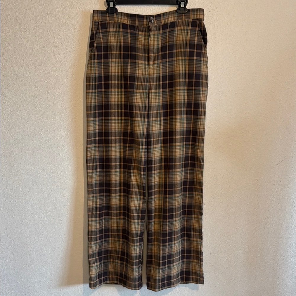 Plaid Bellbottom Trousers